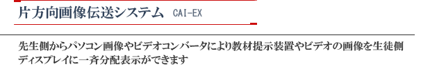 片方向アナログ画像伝送システム CAI-EX